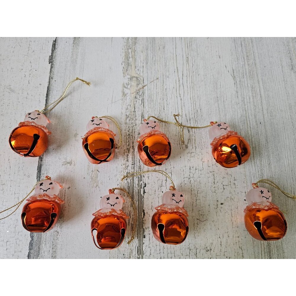 roman Pumpkin Halloween bell‎ ornament set jack-o'-lantern mini tree orange Xmas